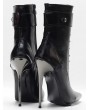 Black Gothic Pointed Toe Lace-Up High Heel Ankle Boots