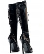 Black Gothic Retro Lace-Up Zipper Knee High Boots