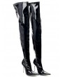 Black PU Leather Gothic Pointed Toe Stiletto Boots