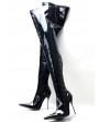 Black PU Leather Gothic Pointed Toe Stiletto Boots