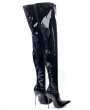 Black PU Leather Gothic Pointed Toe Stiletto Boots