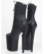 Black Gothic Matte Stiletto High Heel Platform Boots