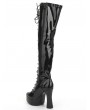 Black Chunky High Heel Platform Gothic Lace Up Boots