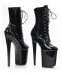 Black Patent Gothic Stiletto High Heel Platform Boots