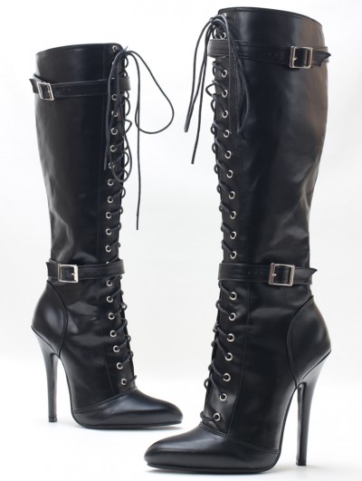 Black Gothic Pointed Toe Stiletto Heel Victorian Boots