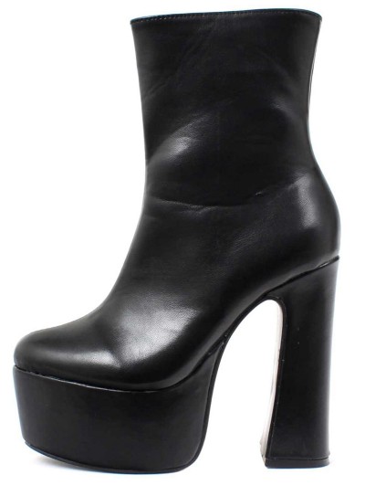 Black Gothic Punk Chunky Block Platform Ankle Boots
