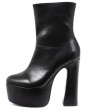 Black Gothic Punk Chunky Block Platform Ankle Boots