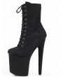 Black Gothic Punk Grommet Lace Up Platform Stiletto Boots