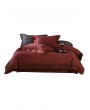 Red Luxury Flower Printed Gothic Wedding Comforter Set