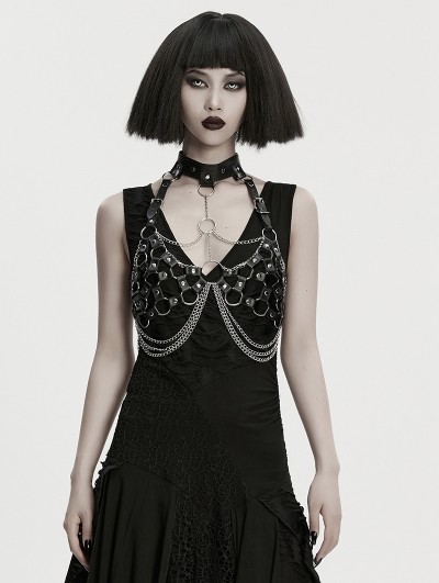 Punk Rave Black Gothic Sexy Punk Chain Harness