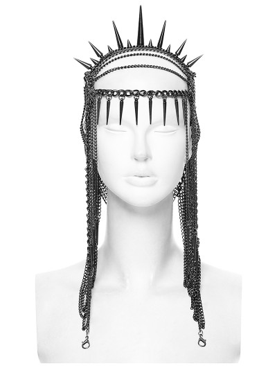 Punk Rave Gothic Punk Thorn Spike Metal Chain Crown Headdress