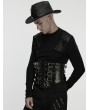 Punk Rave Black Gothic Punk Metal Men's Leather Waistband