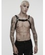 Punk Rave Black Gothic Punk Men's Rugged Metal Chain Harness
