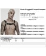 Punk Rave Black Gothic Punk Men's Rugged Metal Chain Harness