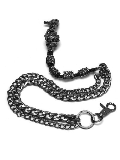 Punk Rave Gothic Punk Skull Metal Pants Chain