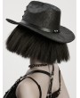 Punk Rave Black Gothic Punk Rivets Stylish Formal Hat