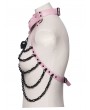 Punk Rave Black and Pink Gothic Punk Bat Bow Skull Chain Harness