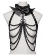 Punk Rave Black Gothic Punk Bat Bow Skull Chain Harness