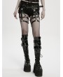 Punk Rave Black Gothic Skull Rivet Punk Leg Harness