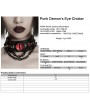 Punk Rave Black Gothic Punk Demon's Eye Spiked Leather Choker