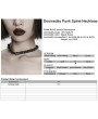 Punk Rave Black Gothic Doomsday Punk Spine Beaded Necklace