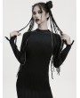 Punk Rave Black Gothic Raven Skull Tassel Braided Hair Accessory