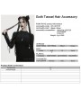 Punk Rave Black Gothic Raven Skull Tassel Braided Hair Accessory