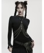 Punk Rave Black Gothic Doomsday Punk Snake-Wrapped Skull Necklace