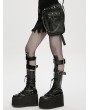Punk Rave Black Gothic Cyberpunk Rivet Skull Waist-Leg Bag