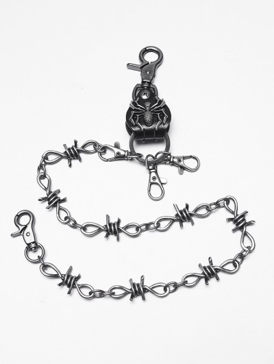 Punk Rave Black Gothic Punk Retro Thorn Spider Keychain