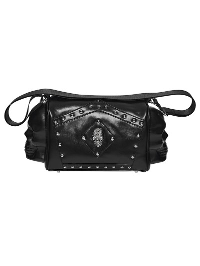 Punk Rave Black Gothic Punk Skull Studded Coffin Bag