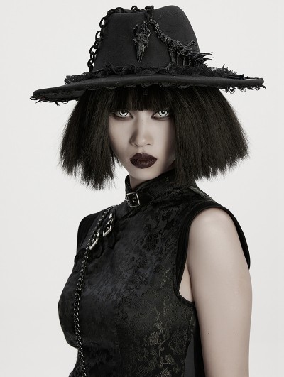 Punk Rave Black Gothic Revenge Dragon Skeleton Jazz Hat