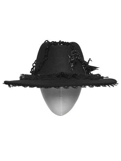 Punk Rave Black Gothic Revenge Dragon Skeleton Jazz Hat