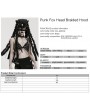 Punk Rave Black Gothic Punk Fox Head Braided Mask Hood