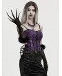 Punk Rave Black Fluffy Gothic Gloves with Detachable Cuffs