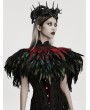 Punk Rave Black and Red Gothic Gorgeous Reversible Lace Feather Shawl