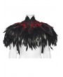 Punk Rave Black and Red Gothic Gorgeous Reversible Lace Feather Shawl