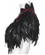 Punk Rave Black and Red Gothic Gorgeous Reversible Lace Feather Shawl