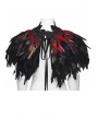 Punk Rave Black and Red Gothic Gorgeous Reversible Lace Feather Shawl