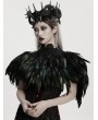 Punk Rave Black Gothic Gorgeous Reversible Lace Feather Shawl
