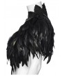 Punk Rave Black Gothic Gorgeous Reversible Lace Feather Shawl