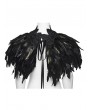 Punk Rave Black Gothic Gorgeous Reversible Lace Feather Shawl