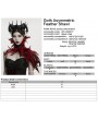 Punk Rave Black and Red Gothic Asymmetric Lace Feather Shawl