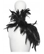 Punk Rave Black Gothic Asymmetric Lace Feather Shawl