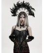 Punk Rave Black Gothic Goddess Halo Feather Hair Hoop