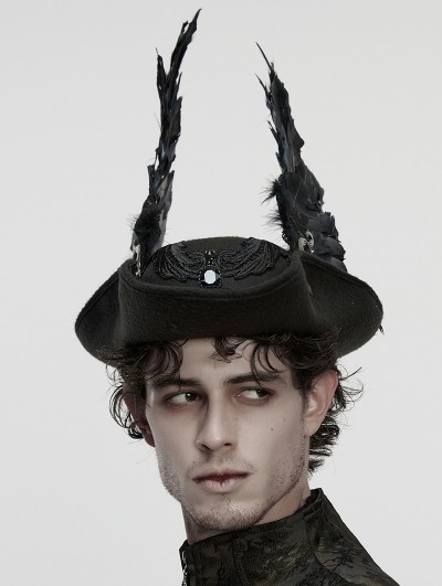 Punk Rave Black Gothic Dark Angel Wings Hat