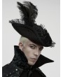 Punk Rave Black Gothic Skeleton Tricorn Feather Pirate Hat