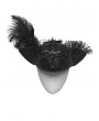Punk Rave Black Gothic Skeleton Tricorn Feather Pirate Hat
