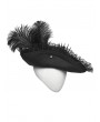 Punk Rave Black Gothic Skeleton Tricorn Feather Pirate Hat