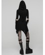 Punk Rave Black Gothic Punk Wasteland Cutout Hooded Face Mask Short Dress